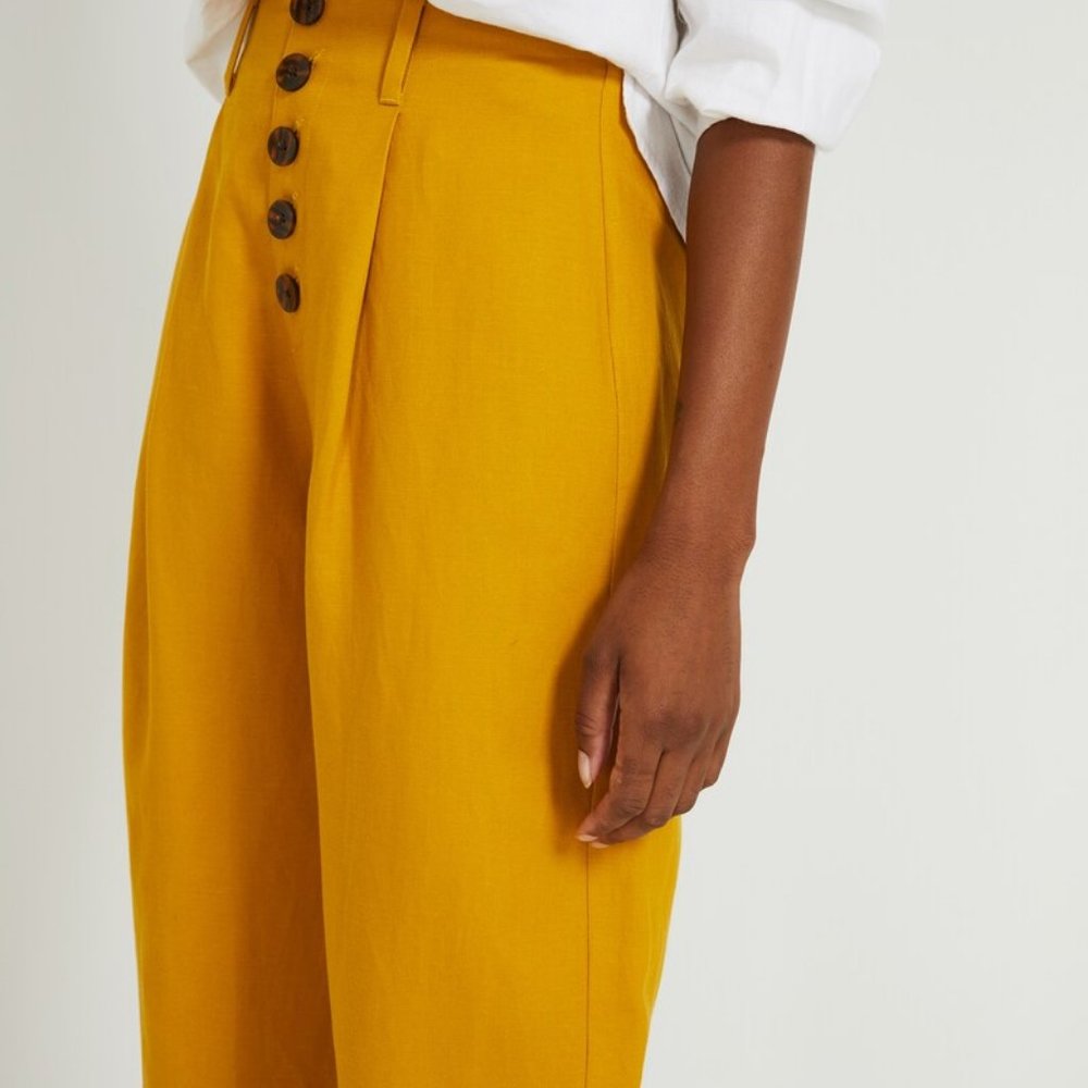Frank and Oak Linen Tencel High-Waisted Pants